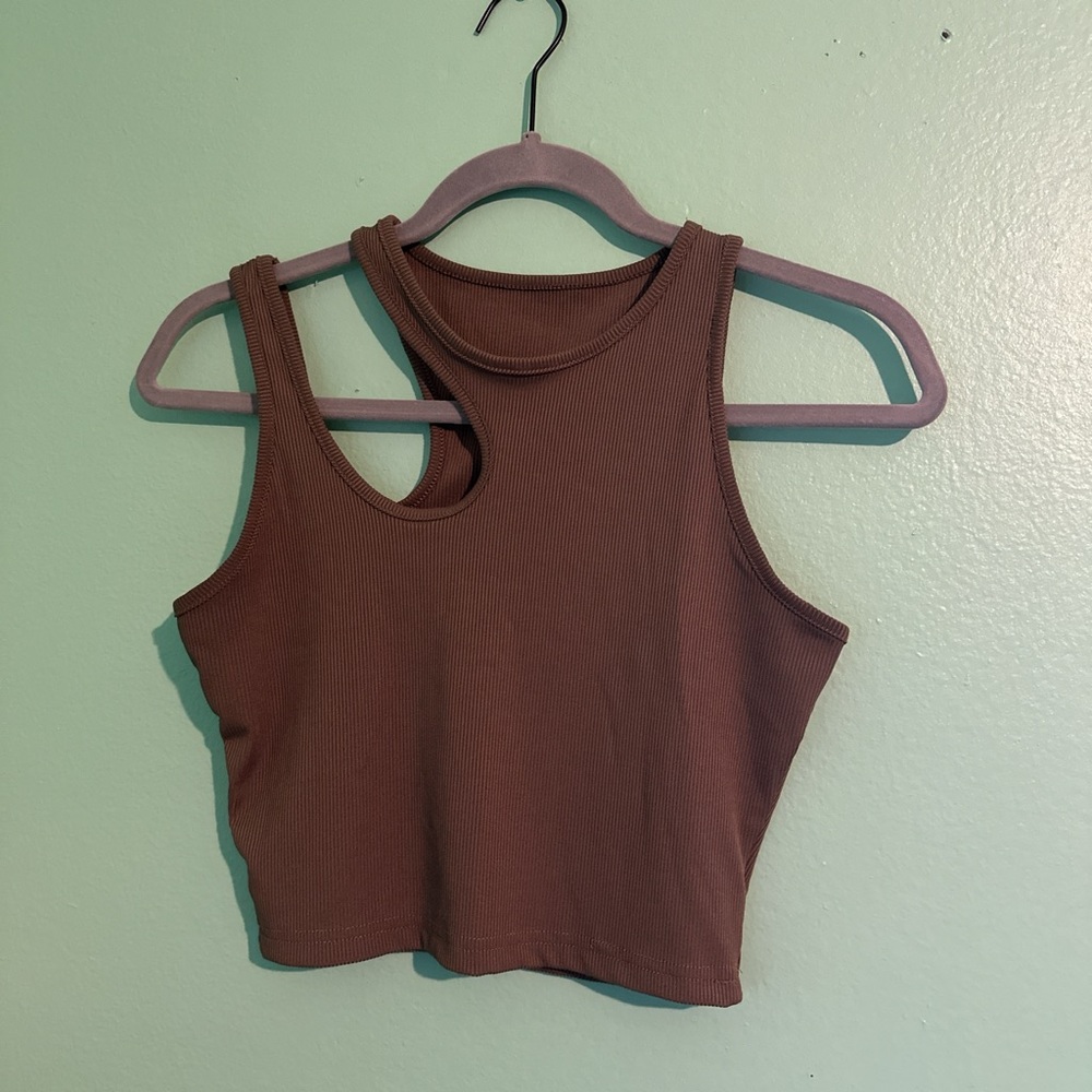 medium mocha brown crop top from shein